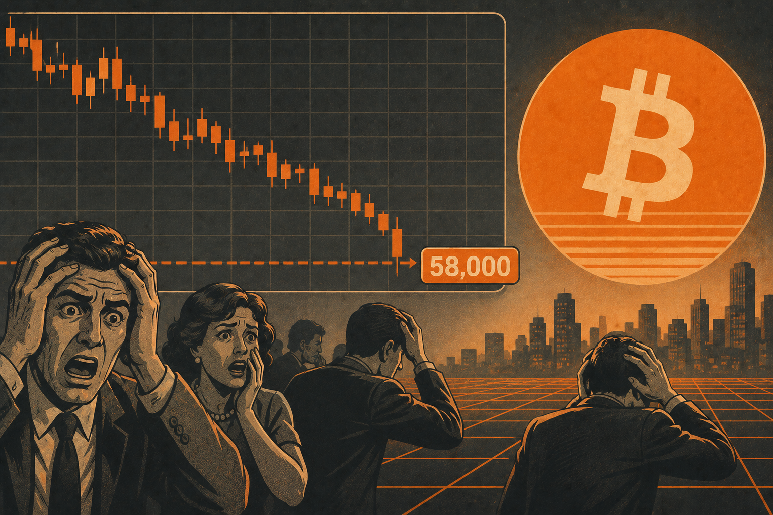 Bitcoin cae a $58,000
